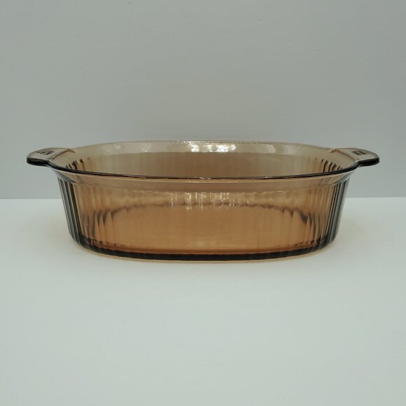 Corning Vision 4 Quart Oval Roaster Visions Amber Dutch Oven Covered Casserole - Picture 8 of 14